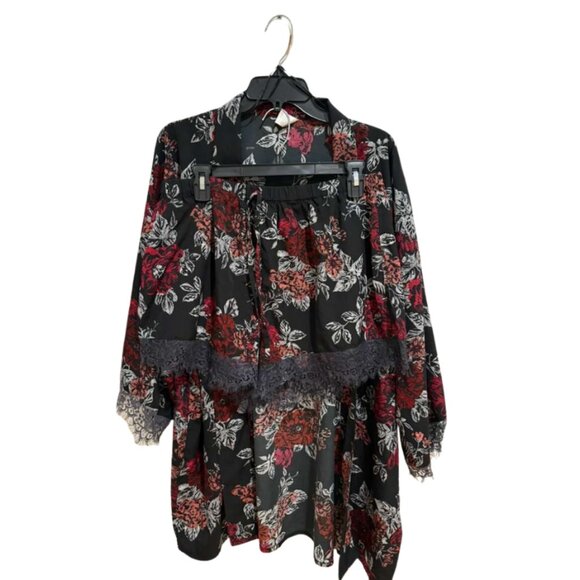Papna Lounge Floral Robe & Shorts Set XL - Picture 2 of 5